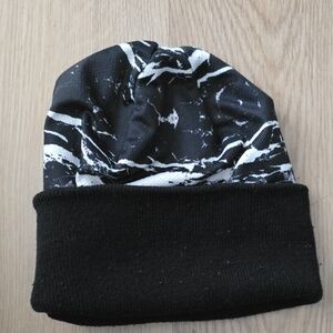 Black and White Marble Beanie